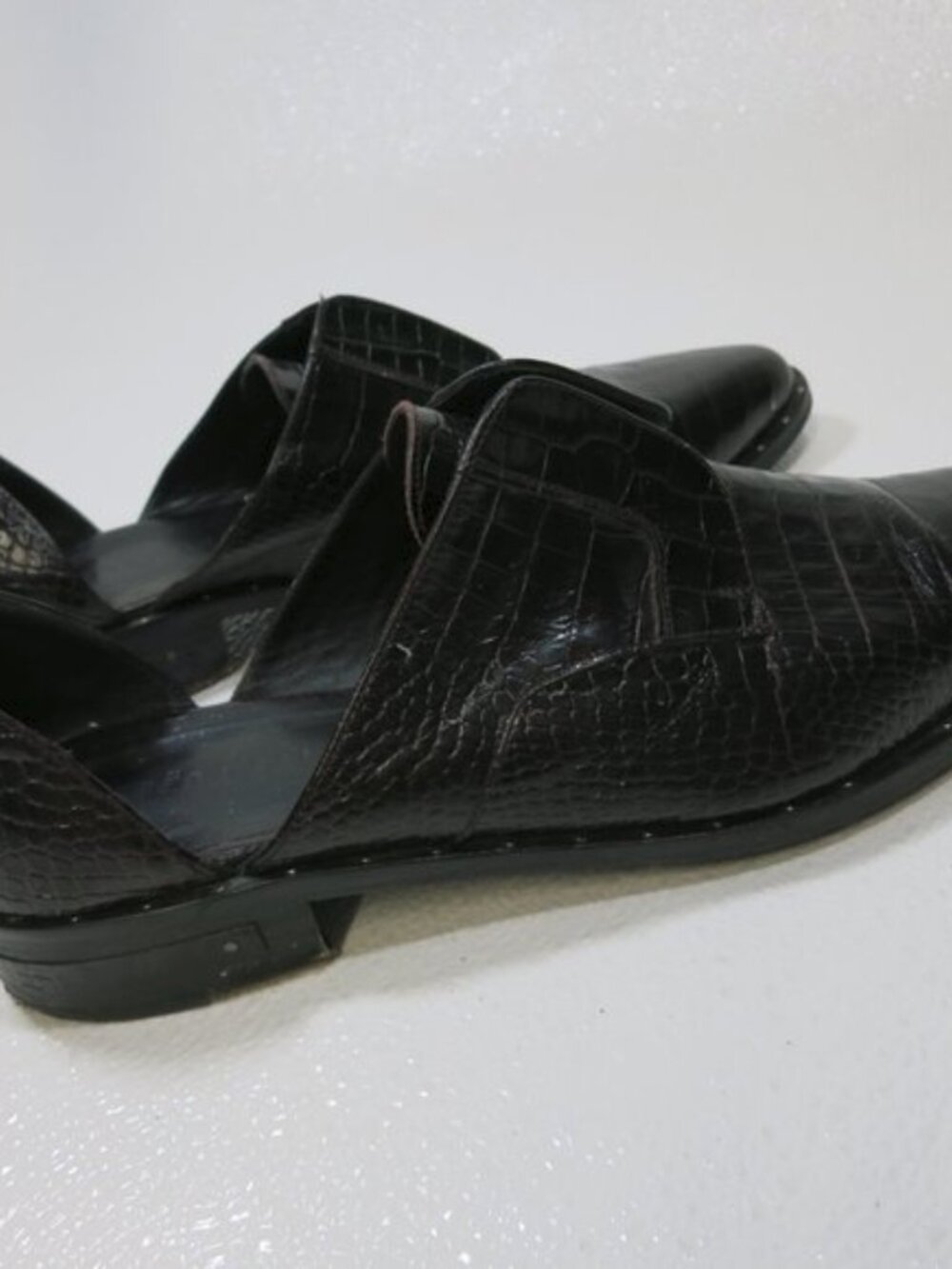 Frēda Salvador TASH D'ORSAY MOCCASIN Croco Embossed Leather Footwear Shoes Sz 9 - Picture 5 of 7